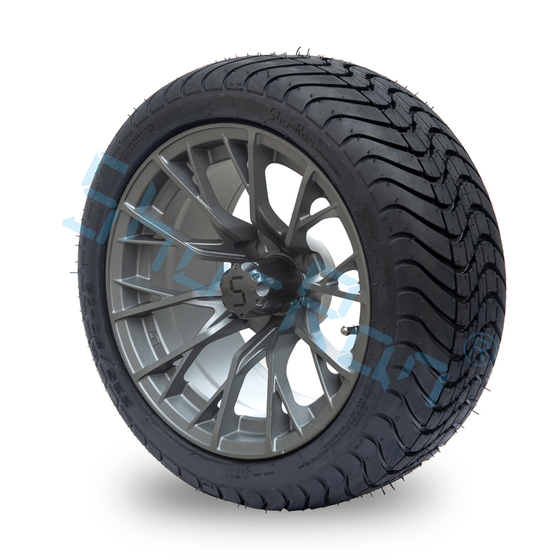 Оптовая продажа 14' Gunmetal Finished Alloy Golf Cart Wheels, ATV UTV 225/30-14 Street Tubeless Tires с ремнями