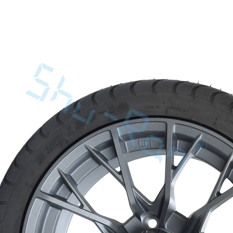 Оптовая продажа 14' Gunmetal Finished Alloy Golf Cart Wheels, ATV UTV 225/30-14 Street Tubeless Tires с ремнями